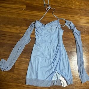 Chic Light Blue Mini Dress